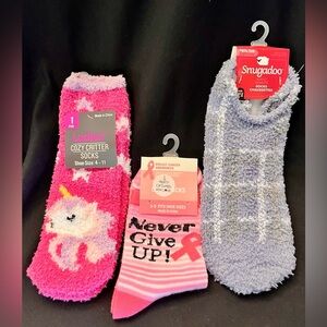 3 Pairs Women Youthful Novelty Socks New Fuzzy Playful Warm Cozy Casual Comfort